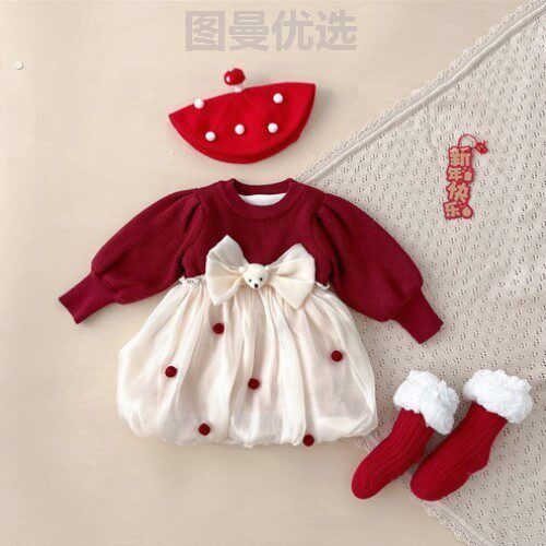 周岁女宝礼服冬公主风女孩裙子连衣裙童装冬季韩版冬装儿童冬裙