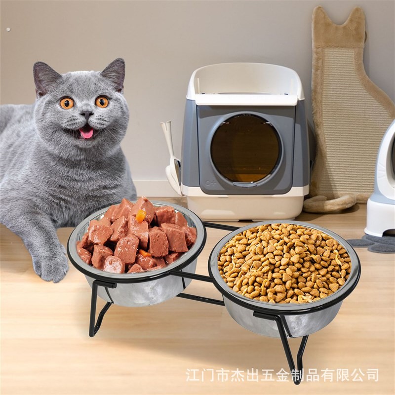 现货可拆装式双碗宠物食架食具猫狗宠物碗架动物喂食架