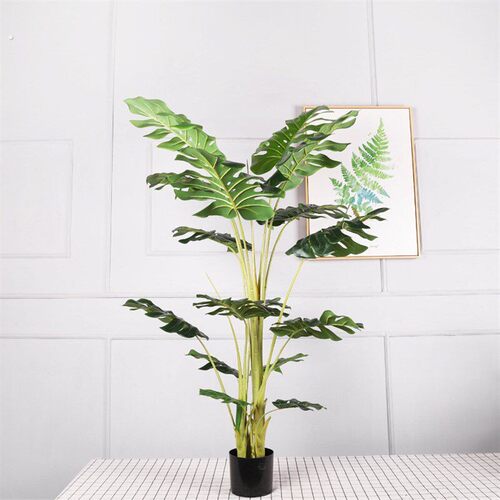 大型仿真龟背树盆栽 仿真绿植龟背竹假树橱窗 装饰假绿植人造树
