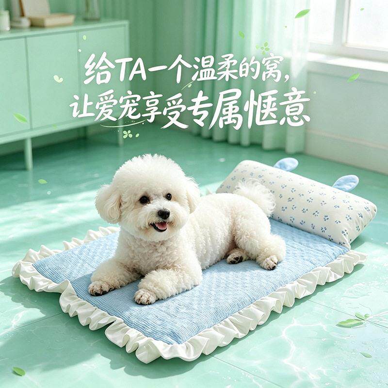 冰豆豆夏季狗窝宠物凉席冰垫降温神器凉感软垫睡觉冰垫子夏日猫窝