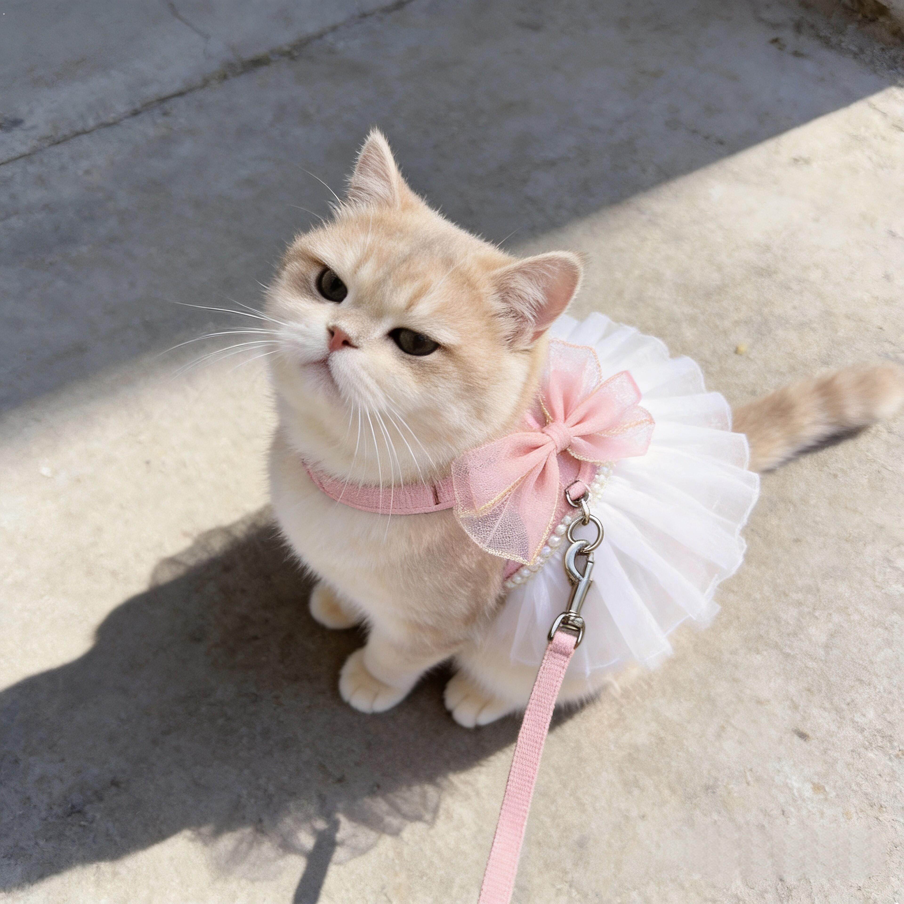 猫咪衣服牵引绳胸背防挣脱外出专用溜猫绳幼猫狗狗背心式可调节