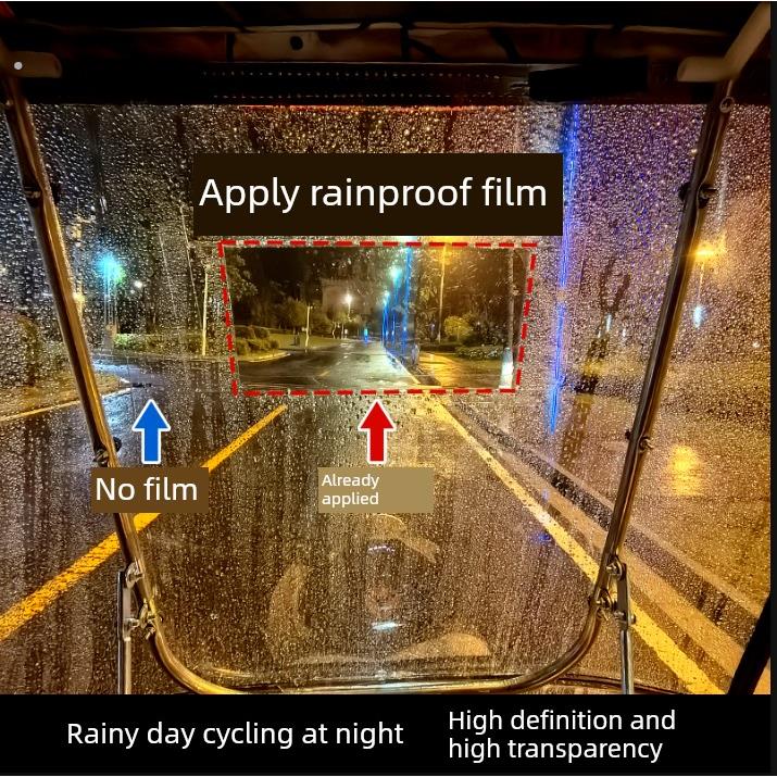 电动汽车挡风玻璃防雨膜电池汽车防雨棚摩托车反射器防雨贴纸通用