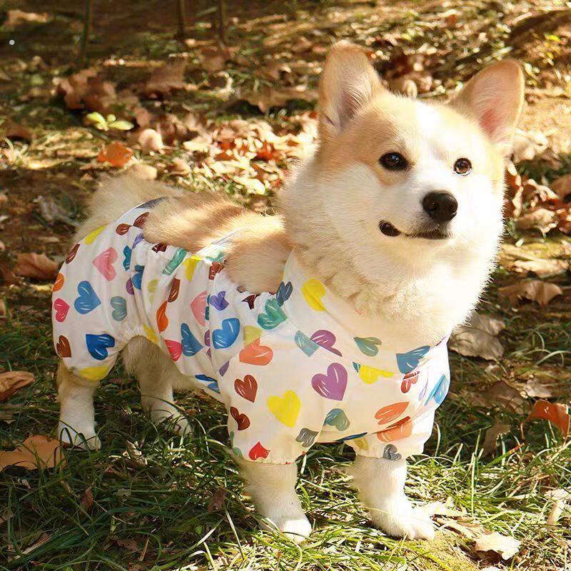 狗狗防尘服户外防脏遛狗神器腿裤中小型犬衣服柯基法斗巴哥潮衣服