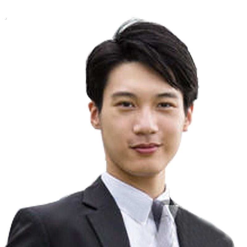 男士假发短发帅气韩版头顶补发片偏分秃顶前额中老年男式真发补发
