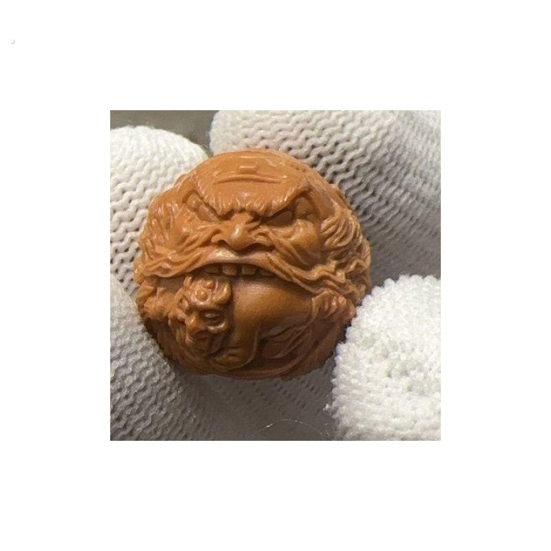 猴头雕刻单籽猴头核桃雕刻单籽钟馗吃鬼单颗高档手串配饰吊坠