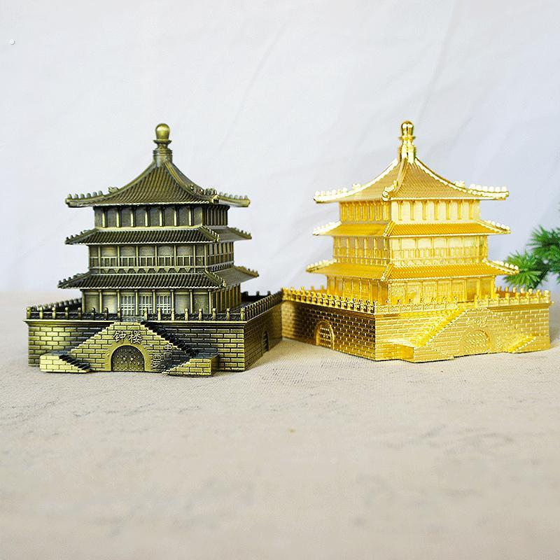 西安地标建筑钟楼模型工艺礼品摆饰中式古建筑创意旅游纪念礼品装