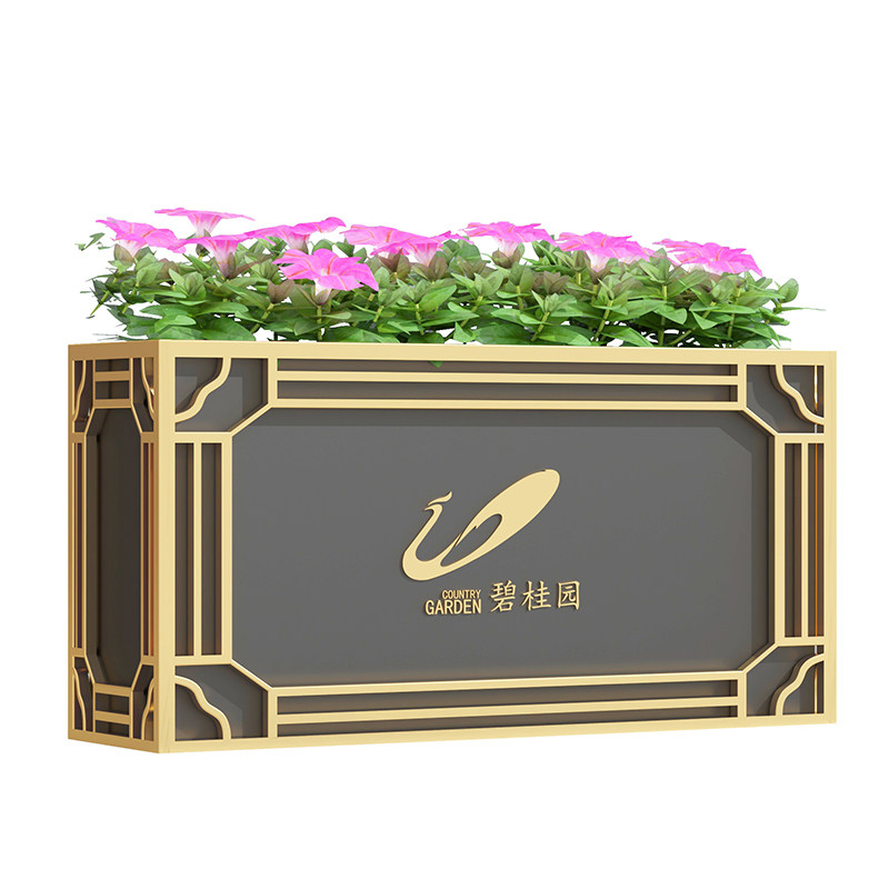 定制铁艺花箱不锈钢花箱组合花箱广场售楼部隔断花盆移动种植箱