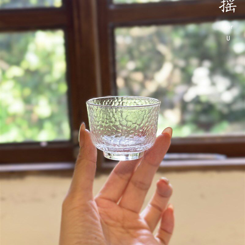 福耀中式手工锤打耐热水晶杯高价值功夫茶具,供品茶大师杯使用