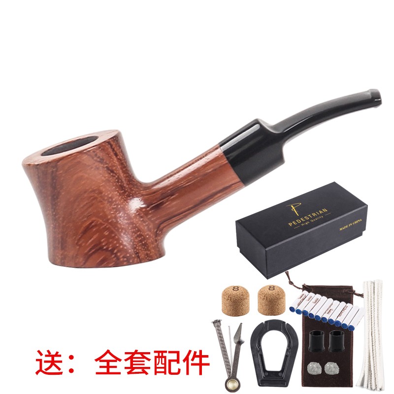 小号花梨木烟斗实木烟丝斗男士便携锤子斗旱烟斗烟袋锅复古老式