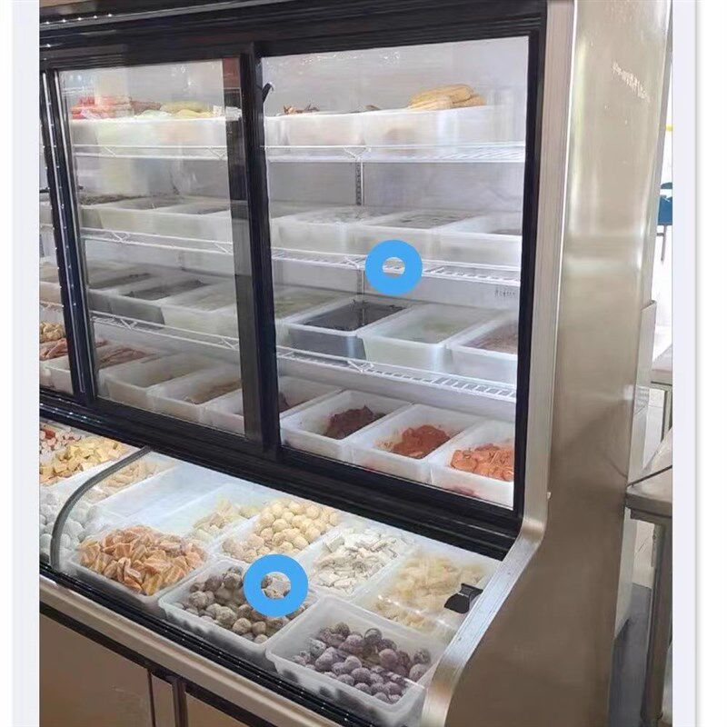 点菜柜弧形玻璃门三温展示柜配件保鲜冷柜冷藏7字型L型定制门商用