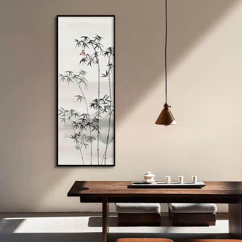 新中式装饰画墙壁艺术装饰品竖版中式客厅挂画简约书房氛围布置