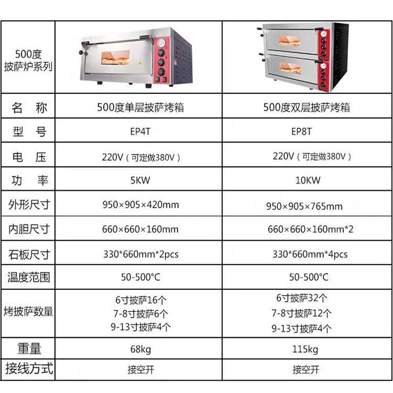 500度高温披萨烤箱商用双层大型带石板电烤箱面包蛋糕电烘炉