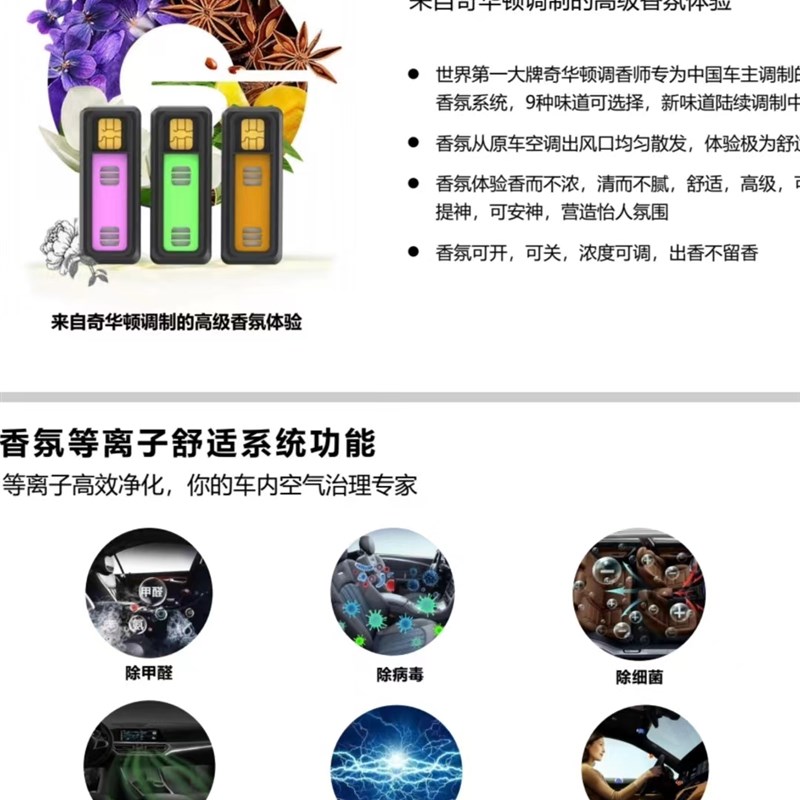 车载香氛等离子车载香膏香薰空调出风口散香通用型香氛净化器