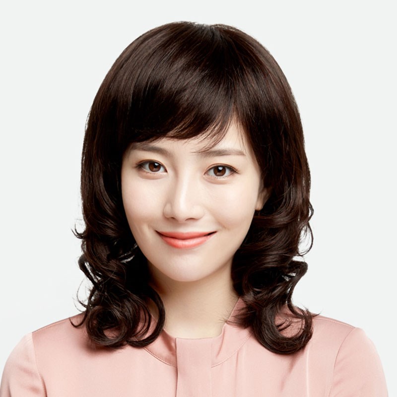 假发女妈妈中长卷发中老年女士假发大波浪头套中长发长发自然全