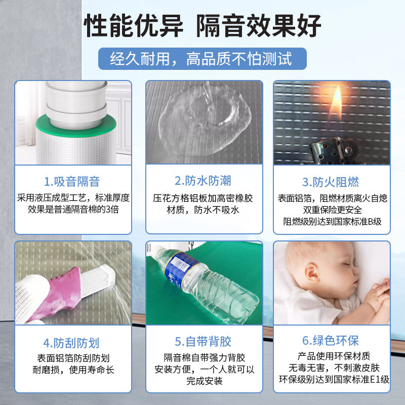 包下水管道隔音棉卫生间下水管隔音棉排水吸音棉消音棉自粘静音王