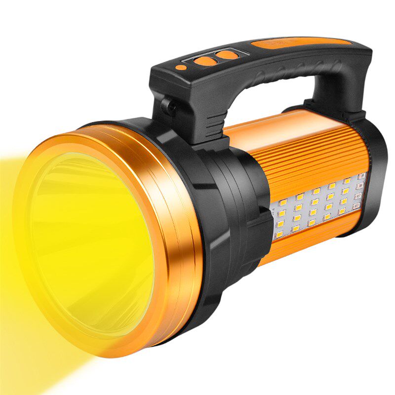 黄光超亮手电筒钓鱼专用强光充电便携超长续航户外远射手提探照灯