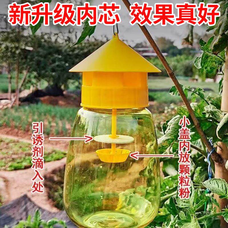户外果蝇诱捕剂菜园诱虫神器果园抓除果实蝇克星悬挂式捕蝇笼灭蝇