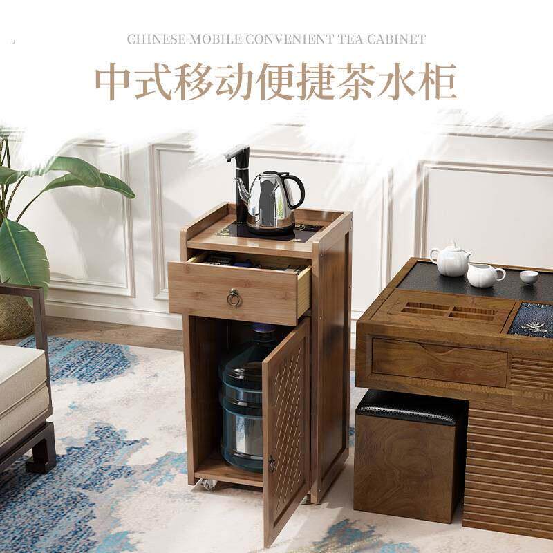 桶装水隐藏柜家庭用小茶台边柜边柜茶柜简约现代侧边柜茶桌柜物架