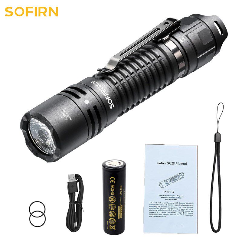 索菲恩 SC28 新款强光战术手电筒2800lmXHP50.2户外便携usb直充