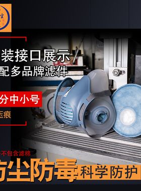 宝顺安防毒防尘面具防粉尘灰尘有毒有害气体透气易呼吸硅胶主体