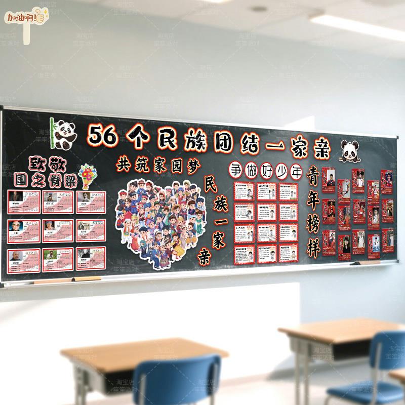 民族团结主题儿童教育校园教室黑板报布置装饰小学幼儿园班级墙贴