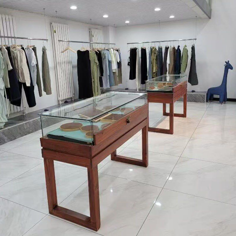 实木复古饰品柜珠宝玉器展示柜博物馆古董文玩展柜玻璃首饰展示柜