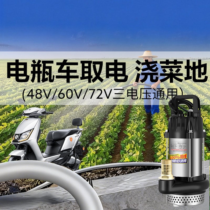 直流潜水泵48V60V72V电动车专用抽水泵浇菜农用灌溉无刷马达