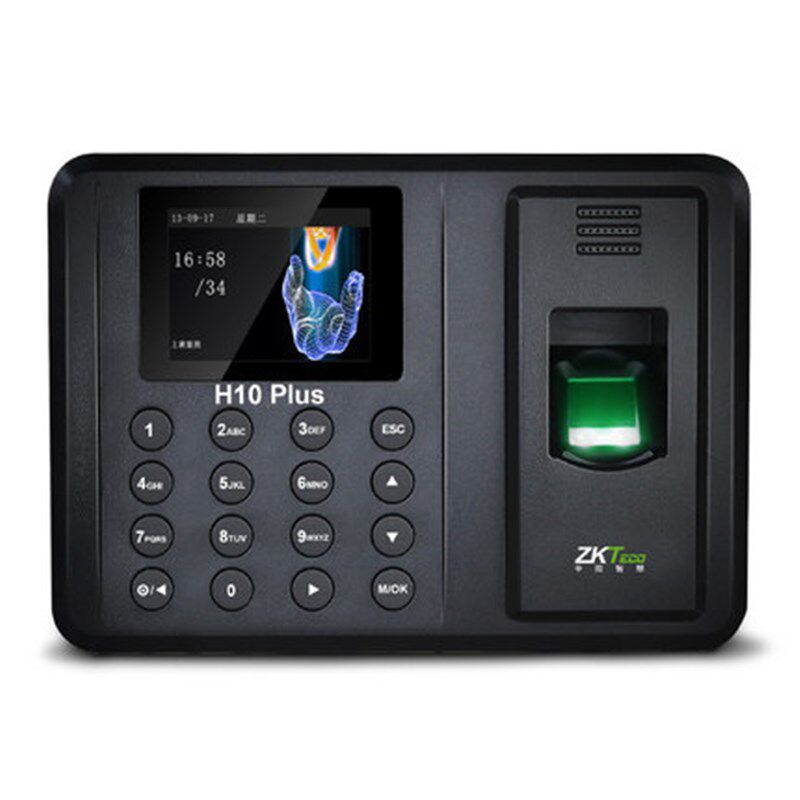 正品 中控H10PLUS人脸指纹考勤机面部识别打卡机指纹式上班签到机