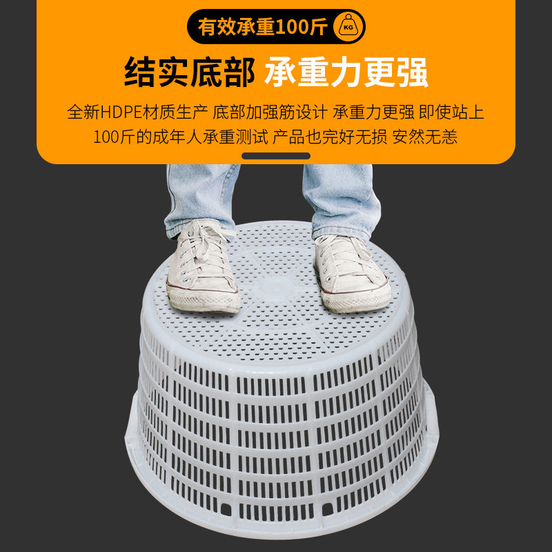 加厚塑料西瓜箩筐圆形塑料水果蔬菜周转筐水产海鲜运输筐收纳筐子