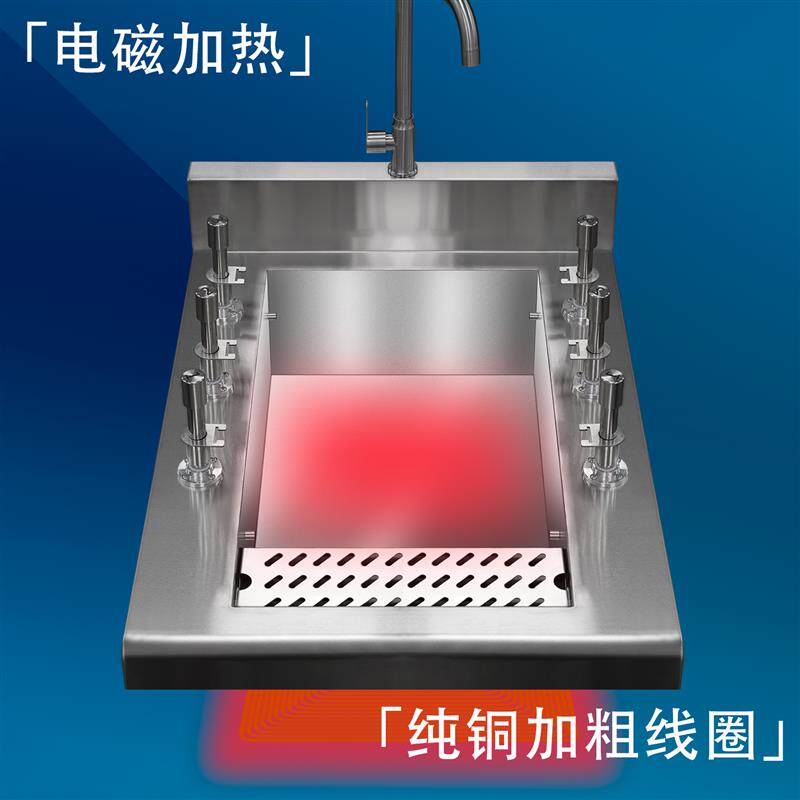 电磁六眼自动升降煮面炉电热自动升降煮面机商用三眼煮面炉可定制