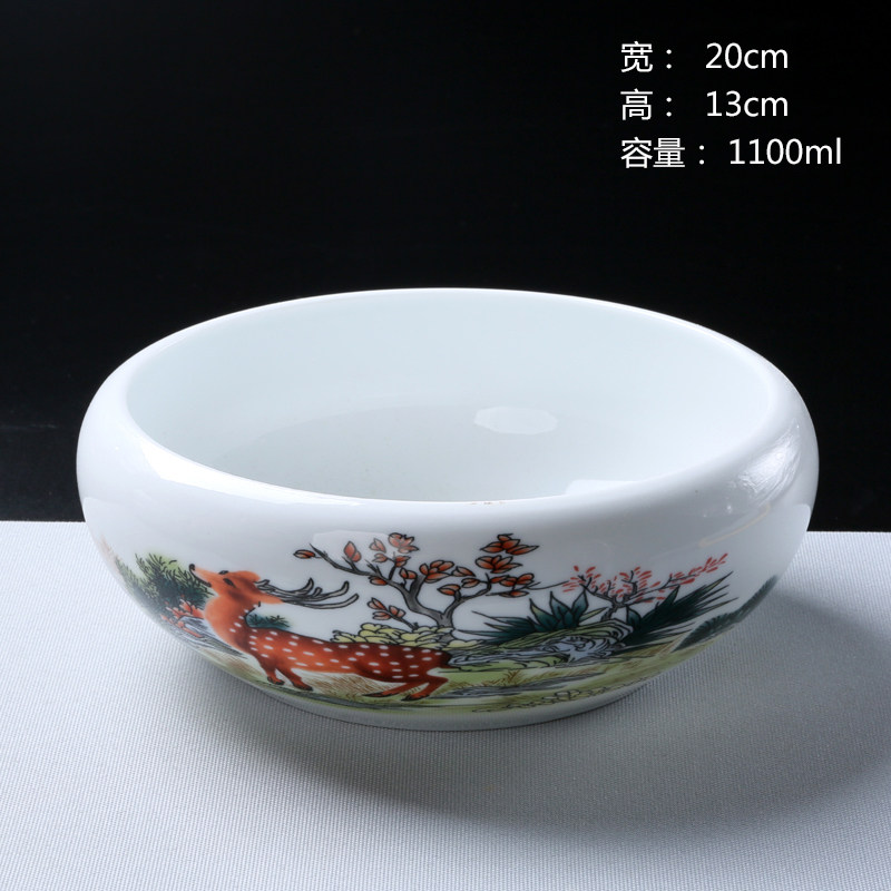 水养水培无孔陶瓷花盆大号纯白碗莲绿萝铜钱草富贵竹花盆多肉拼盘