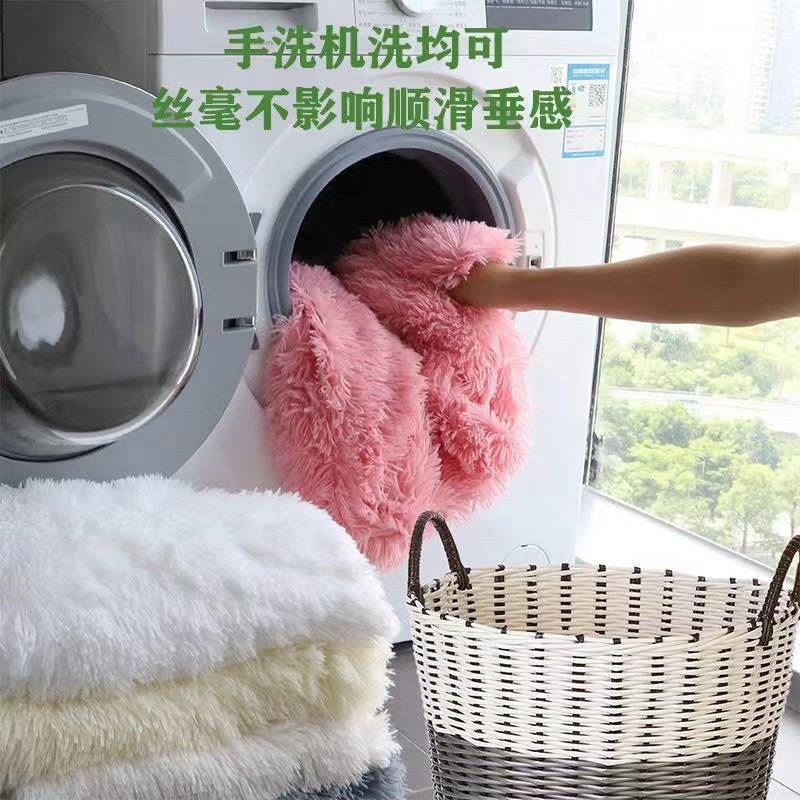 长毛绒枕套毛绒牛奶绒枕头靠背枕床头珊瑚绒靠枕床上女生睡觉抱枕