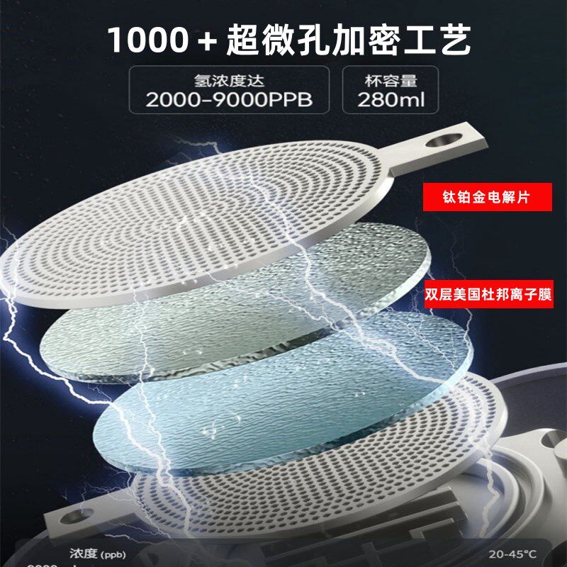 正品超饱和富氢水杯高浓度水素杯氢氧分离量子小分子弱碱制氢水杯