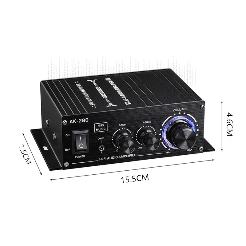 AK280大功率2.0声道立体声功放机电脑音响组合迷你小型音频放大器