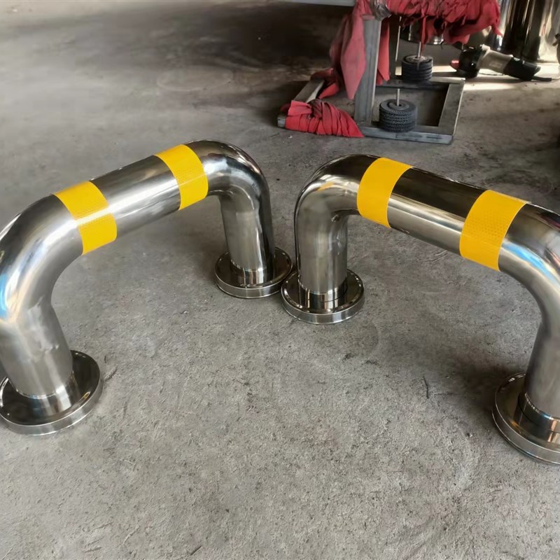 不锈钢护栏M型钢管挡车器加厚U型护栏防撞路桩防护道路挡车警示柱