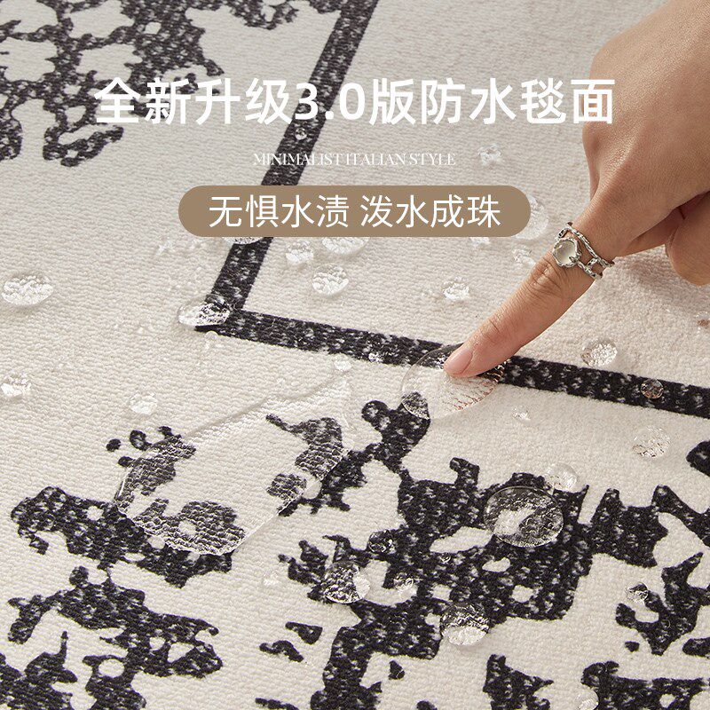 圈绒地毯客厅2025新款复古高级感沙发茶几毯卧室书房抗污防水脚垫