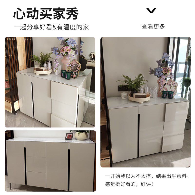 现代简约餐边柜实木烤漆客厅靠墙餐边柜