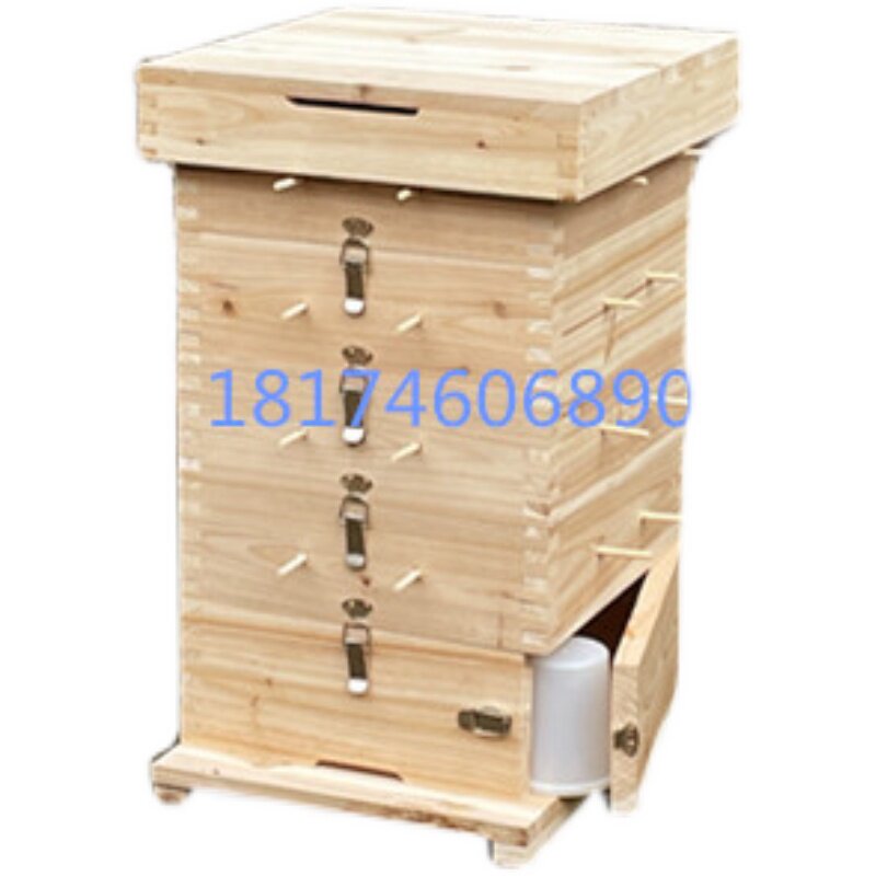 中蜂土养方格子蜂箱散装五层全套杉木蜂箱养蜂工具诱蜂桶格子蜂箱