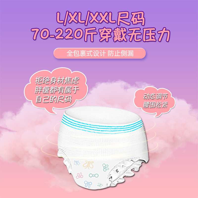 安睡裤女经期用防漏产妇专用安全裤卫生巾整箱安心裤xl大码200斤