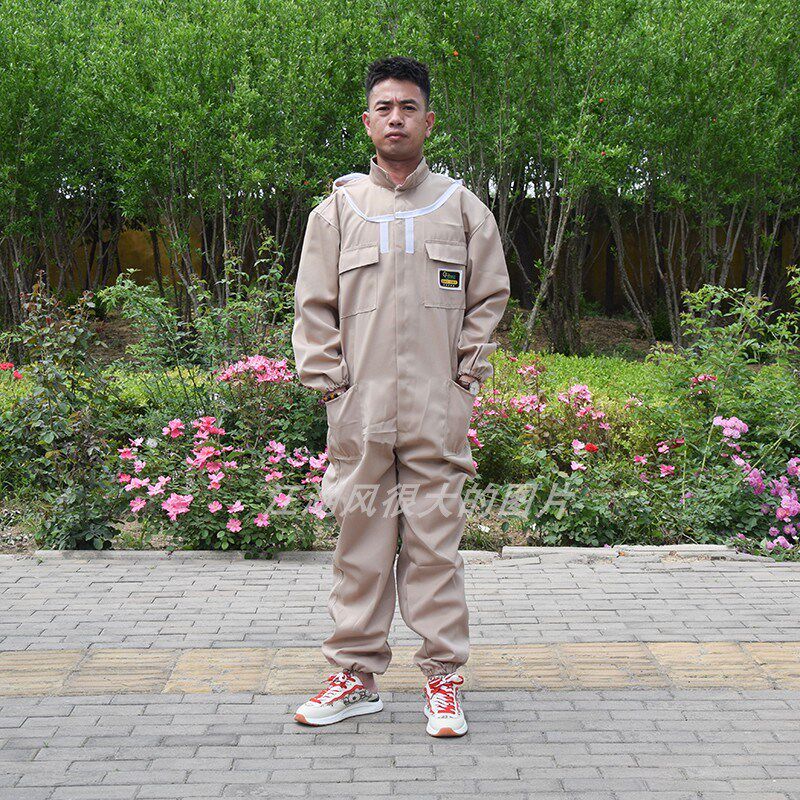 加厚防蜂衣蜜蜂防护服全套透气专用养蜂服防蜂服可拆蜂帽防火面罩