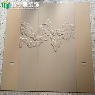 皮雕硬包背景墙客厅卧室床头沙发电视墙软包新中式皮革护墙板定制