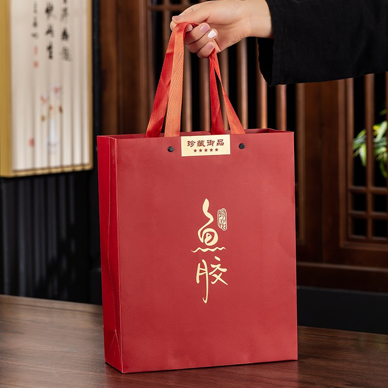 新款红色鱼胶礼品盒雕刻开窗250克500克鳘鱼花胶展示盒包装盒空盒