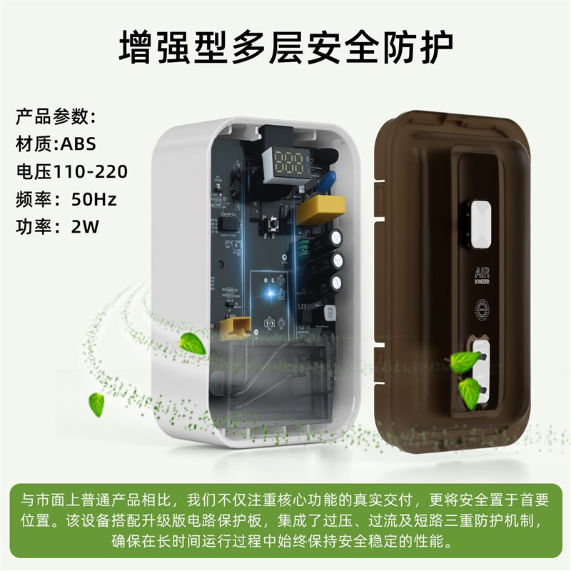 负离子空气净化器除异味宠物家用迷你负氧离子发生器厕所除臭杀菌