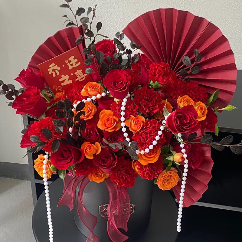 玫瑰向日葵乔迁开业花束抱抱桶鲜花速递同城天津北京上海广州配送