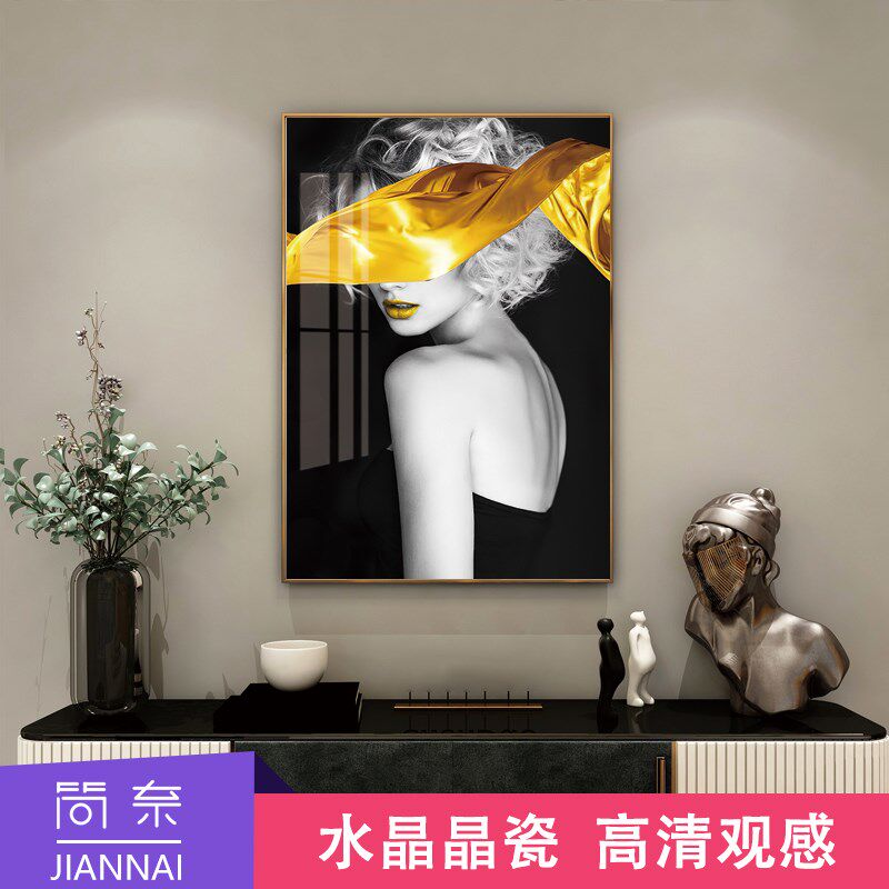 现代简约玄关装饰画摩登女郎ktv台球厅娱乐场所沙发背景墙壁挂画