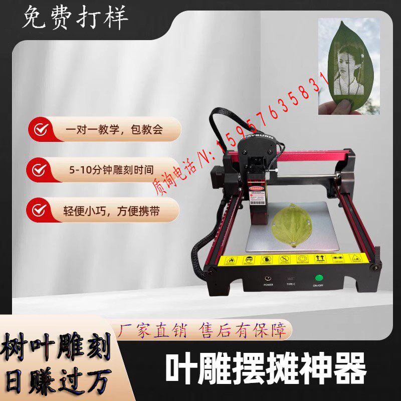 雕途树叶激光雕刻机小型全自动摆摊叶子打印照片机器激光打标机