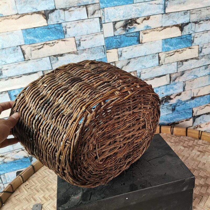 手工土藤条编织手提篮单耳椭圆形花篮菜篮收纳滕篮藤编果篮野餐篮