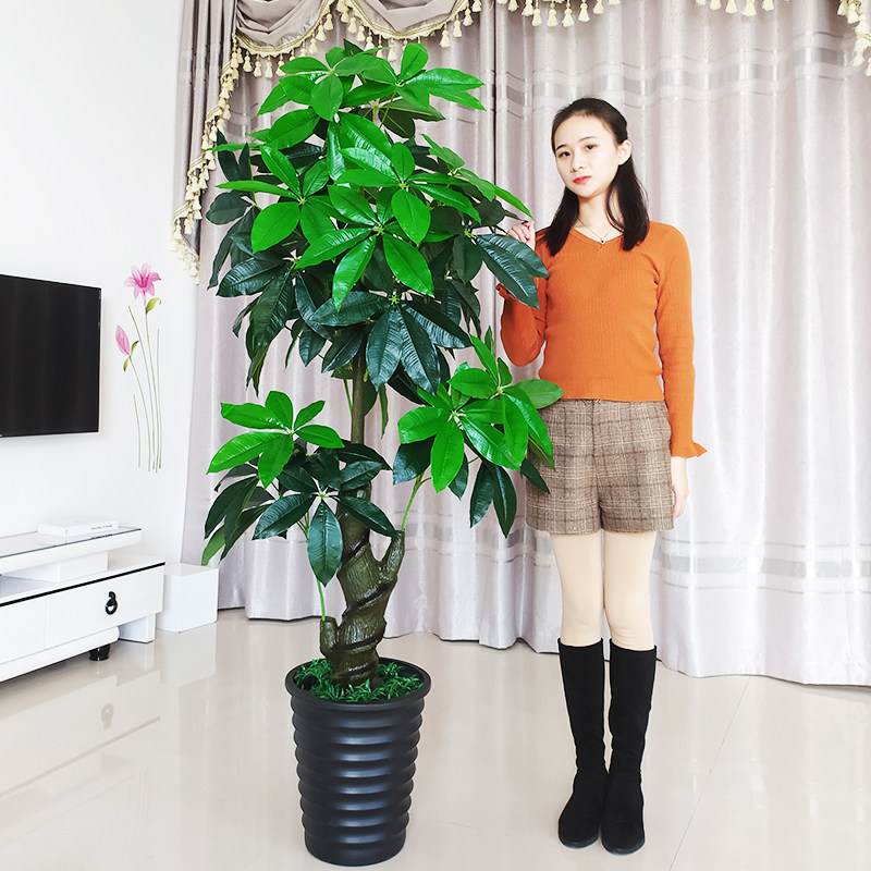 仿真发财树假花装饰植物室内假盆栽客厅花大型落地树绿植塑料盆景