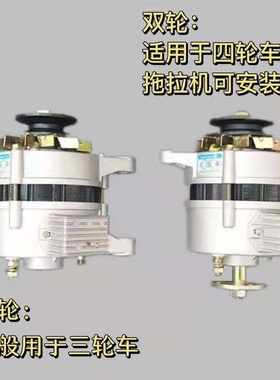 纯铜12v发电机农用车三四轮拖拉机永磁交直流改装电机24v单头JF11