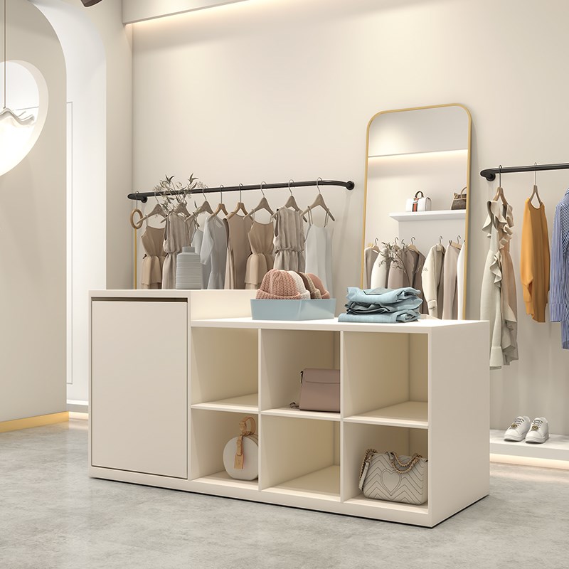 服装店女装店小型简约现代鞋店流水台中岛展示台橱窗中间陈列台